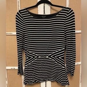 EUC White House Black Market Striped Tee